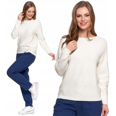 Sweter Damski Klasyczny Dzianinowy Z Wiskozy Długi Rękaw Luźny Moraj S White Sweter Damski Klasyczny Dzianinowy Z Wiskozy Długi Rękaw Luźny Moraj S White