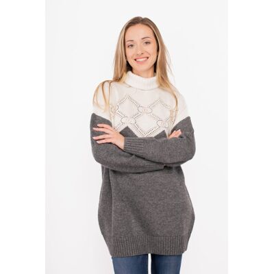 Sweter damski Liu Jo TF4235 MS55L szary - XL Sweter damski Liu Jo TF4235 MS55L szary - XL