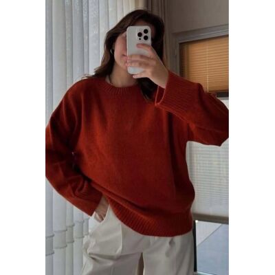 Inny producent SWETER DAMSKI LUŹNY Z OKRĄGŁYM DEKOLTEM W KOLORZE RUDYM S 5GA* Inny producent SWETER DAMSKI LUŹNY Z OKRĄGŁYM DEKOLTEM W KOLORZE RUDYM S 5GA*
