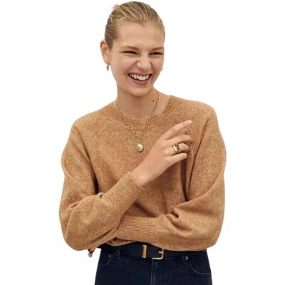 Inna producent Sweter damski Mango luźny brązowy z wełną-XL Inna producent Sweter damski Mango luźny brązowy z wełną-XL