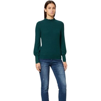 Sweter damski Naf Naf Soma zielony ze stójką ciepły modny-L Sweter damski Naf Naf Soma zielony ze stójką ciepły modny-L
