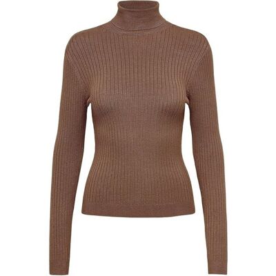 Sweter damski Only Karol dopasowany brązowy golf-L Sweter damski Only Karol dopasowany brązowy golf-L