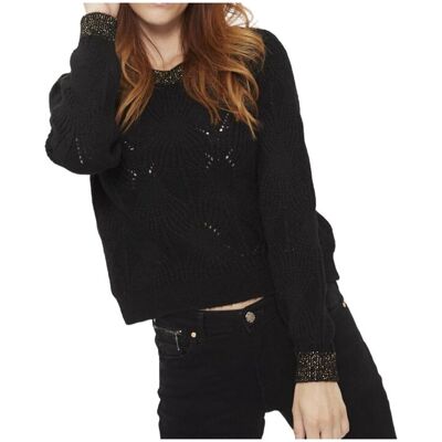 Sweter damski Only Sofia czarny ażurowy-L Sweter damski Only Sofia czarny ażurowy-L