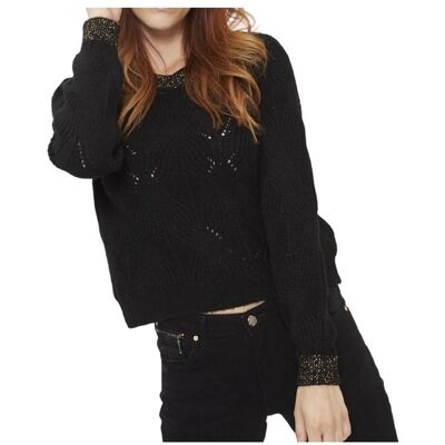 Sweter damski Only Sofia czarny ażurowy-M Sweter damski Only Sofia czarny ażurowy-M