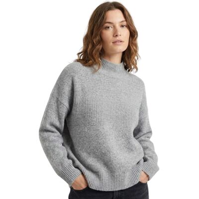 Inny producent Sweter damski Rodier półgols szary luźny z dodatkiem wełny-L Inny producent Sweter damski Rodier półgols szary luźny z dodatkiem wełny-L