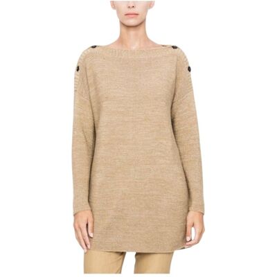 Guess Sweter damski Sarah Pucini metaliczny klasyczny-S/M Guess Sweter damski Sarah Pucini metaliczny klasyczny-S/M