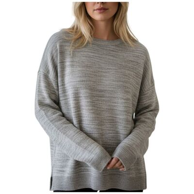 United Sweter damski UnderColors of Benetton luźny krój szary z wełną-M/L United Sweter damski UnderColors of Benetton luźny krój szary z wełną-M/L
