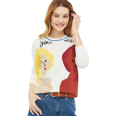 Sweter damski United Colors of Benetton bawełniany biały cienki-XS Sweter damski United Colors of Benetton bawełniany biały cienki-XS