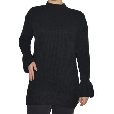PINK BOX Sweter damski wełna modal bawełna czarny PINK BOX Sweter damski wełna modal bawełna czarny