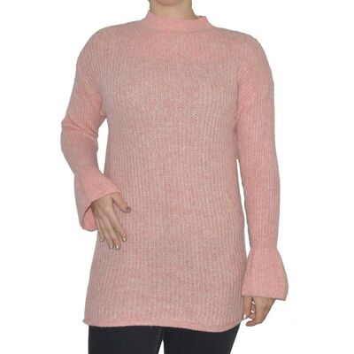 PINK BOX Sweter damski wełna modal bawełna różowy PINK BOX Sweter damski wełna modal bawełna różowy