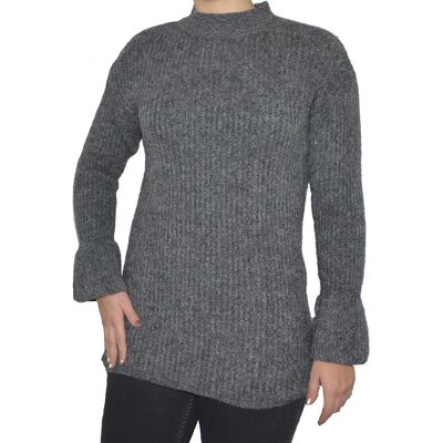 PINK BOX Sweter damski wełna modal bawełna szary PINK BOX Sweter damski wełna modal bawełna szary