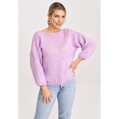 FIGL Sweter damski z rękawem 3/4 fioletowy M993 rozmiar Uniwersalny FIGL Sweter damski z rękawem 3/4 fioletowy M993 rozmiar Uniwersalny