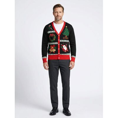 Inny producent Sweter Kardigan Świąteczny Dzianinowy Unisex V-Neck Ciepły Wygodny XXL Inny producent Sweter Kardigan Świąteczny Dzianinowy Unisex V-Neck Ciepły Wygodny XXL
