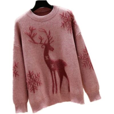 Sweter Świąteczny Renifer : Kolor - Czerwony Sweter Świąteczny Renifer : Kolor - Czerwony