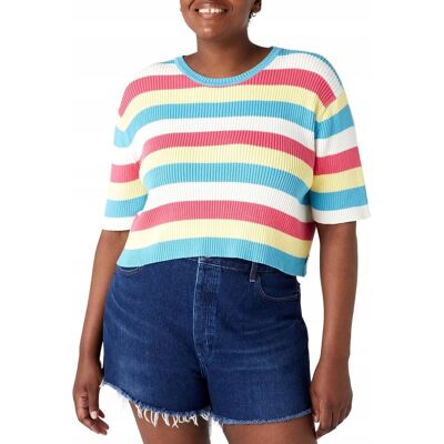 Sweter Wrangler RAINBOW KNIT W8Q0RPXAZ Maui Blue S Sweter Wrangler RAINBOW KNIT W8Q0RPXAZ Maui Blue S