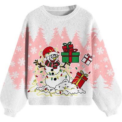 Inny producent Świąteczny Sweter Damski Dzianinowy Ciepły Śnieżynki Owce Rozmiar S Inny producent Świąteczny Sweter Damski Dzianinowy Ciepły Śnieżynki Owce Rozmiar S