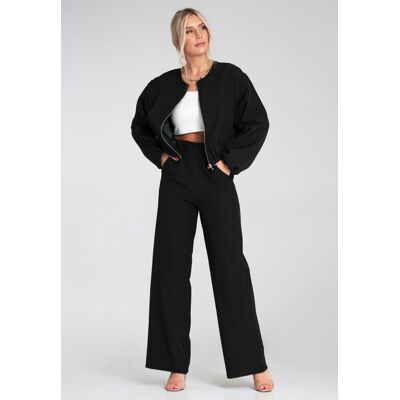 FIGL Szerokie spodnie damskie garniturowe Czarne spodnie M1197 r. S/M FIGL Szerokie spodnie damskie garniturowe Czarne spodnie M1197 r. S/M