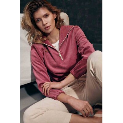 FIGL sztruksowa BLUZA ze stójką ZAPINANA NA ZAMEK różowy XL FIGL sztruksowa BLUZA ze stójką ZAPINANA NA ZAMEK różowy XL