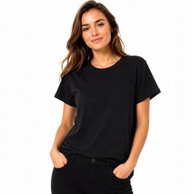 Inny producent T-shert damski czarny basic OFF PINK roz. L Inny producent T-shert damski czarny basic OFF PINK roz. L