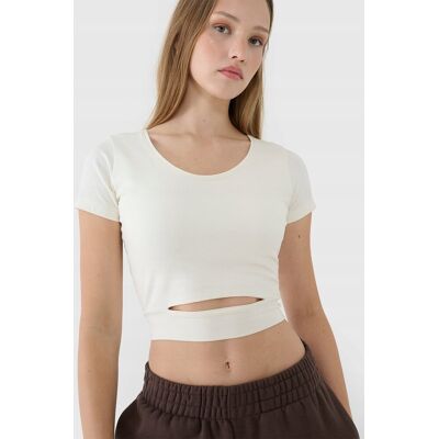 Inny producent T-SHIRT DAMSKI 4F BAWEŁNIANY CROP TOP TTSHF2695 SS25 S Inny producent T-SHIRT DAMSKI 4F BAWEŁNIANY CROP TOP TTSHF2695 SS25 S