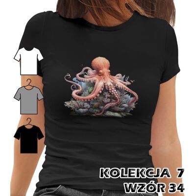 inna (Inny) T-SHIRT KOSZULKA DAMSKA MORSKIE ZWIERZĘTA BŁAZENEK ROZDYMKA OŚMIORNICA L inna (Inny) T-SHIRT KOSZULKA DAMSKA MORSKIE ZWIERZĘTA BŁAZENEK ROZDYMKA OŚMIORNICA L