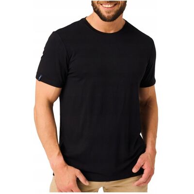 Inny producent T-shirt męski koszulka czarna L bambusowa krótki rękaw gładka Key Inny producent T-shirt męski koszulka czarna L bambusowa krótki rękaw gładka Key