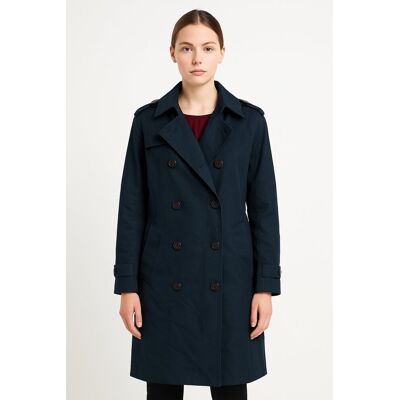 Tommy Hilfiger GRANATOWY DWURZĘDOWY PŁASZCZ BAWEŁNIANY 46 6BA Tommy Hilfiger GRANATOWY DWURZĘDOWY PŁASZCZ BAWEŁNIANY 46 6BA