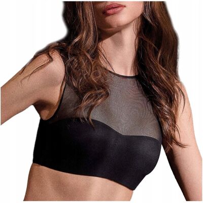 Inny producent Top damski z wbudowanym biustonoszem XL czarny tiul usztywniany 4179 Lormar Inny producent Top damski z wbudowanym biustonoszem XL czarny tiul usztywniany 4179 Lormar