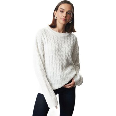 Inny producent TRENDYOL BIAŁY SWETER DAMSKI Z WARKOCZOWYM WZOREM Z DŁUGIM RĘKAWEM L 5EA* Inny producent TRENDYOL BIAŁY SWETER DAMSKI Z WARKOCZOWYM WZOREM Z DŁUGIM RĘKAWEM L 5EA*