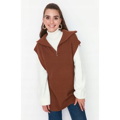 Inny producent TRENDYOL BRĄZOWY SWETER DAMSKI Z OZDOBNYM SREBRNYM KÓŁKIEM 38 5_A Inny producent TRENDYOL BRĄZOWY SWETER DAMSKI Z OZDOBNYM SREBRNYM KÓŁKIEM 38 5_A