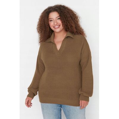 Inny producent TRENDYOL BRĄZOWY SWETER Z KOŁNIERZYKIEM I DEKOLTEM V 46 26EA Inny producent TRENDYOL BRĄZOWY SWETER Z KOŁNIERZYKIEM I DEKOLTEM V 46 26EA