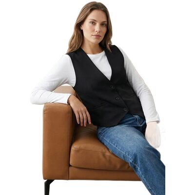 Inny producent TRENDYOL CZARNA ELEGANCKA KAMIZELKA DAMSKA Z GUZIKAMI 40 5EA* Inny producent TRENDYOL CZARNA ELEGANCKA KAMIZELKA DAMSKA Z GUZIKAMI 40 5EA*