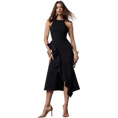 TRENDYOL CZARNA SUKIENKA ROZKLOSZOWANA HALTER BEZ RĘKAWÓW 34 6EA TRENDYOL CZARNA SUKIENKA ROZKLOSZOWANA HALTER BEZ RĘKAWÓW 34 6EA