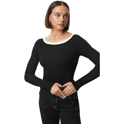 Inny producent TRENDYOL CZARNY DOPASOWANY SWETER DAMSKI Z KONTRASTOWYM DEKOLTEM S 5EA* Inny producent TRENDYOL CZARNY DOPASOWANY SWETER DAMSKI Z KONTRASTOWYM DEKOLTEM S 5EA*