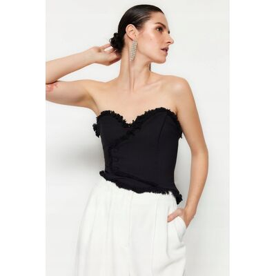 Inny producent TRENDYOL CZARNY ELEGANCKI TOP Z FRĘDZLAMI ASYMETRYCZNY 36 7CA Inny producent TRENDYOL CZARNY ELEGANCKI TOP Z FRĘDZLAMI ASYMETRYCZNY 36 7CA