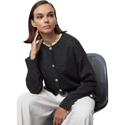 Inny producent TRENDYOL CZARNY KARDIGAN DAMSKI Z GUZIKAMI I OKRĄGŁYM DEKOLTEM S 5EA* Inny producent TRENDYOL CZARNY KARDIGAN DAMSKI Z GUZIKAMI I OKRĄGŁYM DEKOLTEM S 5EA*