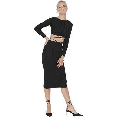Inny producent TRENDYOL CZARNY KOMPLET DAMSKI PRĄŻKOWANY TOP Z WIĄZANIEM SPÓDNICA M 5EA* Inny producent TRENDYOL CZARNY KOMPLET DAMSKI PRĄŻKOWANY TOP Z WIĄZANIEM SPÓDNICA M 5EA*