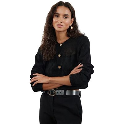 Inny producent TRENDYOL CZARNY KRÓTKI SWETER ROZPINANY Z GUZIKAMI S 5EA* Inny producent TRENDYOL CZARNY KRÓTKI SWETER ROZPINANY Z GUZIKAMI S 5EA*