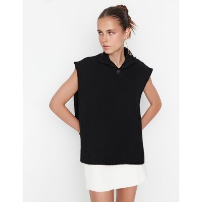 Inny producent TRENDYOL CZARNY SWETER BEZRĘKAWNIK Z GOLFEM I ROZCIĘCIAMI 40 6FA Inny producent TRENDYOL CZARNY SWETER BEZRĘKAWNIK Z GOLFEM I ROZCIĘCIAMI 40 6FA
