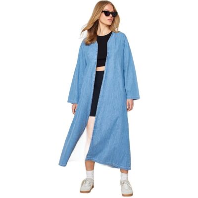Inny producent TRENDYOL DŁUGI JASNONIEBIESKI JEANSOWY PŁASZCZ DAMSKI BEZ ZAPIĘCIA 38 5EA* Inny producent TRENDYOL DŁUGI JASNONIEBIESKI JEANSOWY PŁASZCZ DAMSKI BEZ ZAPIĘCIA 38 5EA*