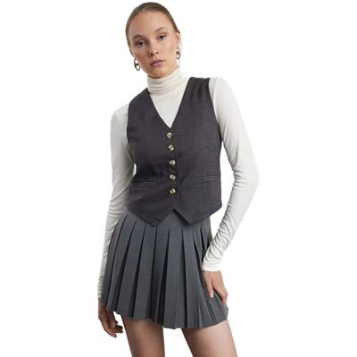 Inny producent TRENDYOL ELEGANCKA KAMIZELKA DAMSKA SZARA Z GUZIKAMI 36 5EA* Inny producent TRENDYOL ELEGANCKA KAMIZELKA DAMSKA SZARA Z GUZIKAMI 36 5EA*