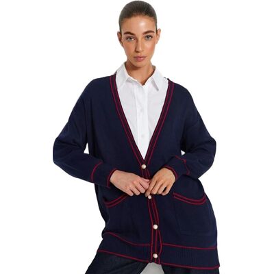 Inny producent TRENDYOL GRANATOWY KARDIGAN DAMSKI OVERSIZE Z PEREŁKOWYMI GUZIKAMI M 5EA* Inny producent TRENDYOL GRANATOWY KARDIGAN DAMSKI OVERSIZE Z PEREŁKOWYMI GUZIKAMI M 5EA*