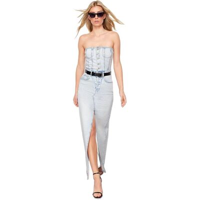 Inny producent TRENDYOL JEANSOWA SUKIENKA MAXI BEZ RAMION Z ROZPORKIEM 36 5EA* Inny producent TRENDYOL JEANSOWA SUKIENKA MAXI BEZ RAMION Z ROZPORKIEM 36 5EA*