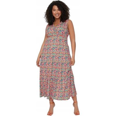 TRENDYOL KOLOROWA SUKIENKA PLUS SIZE Z DEKOLTEM 46 5_A TRENDYOL KOLOROWA SUKIENKA PLUS SIZE Z DEKOLTEM 46 5_A