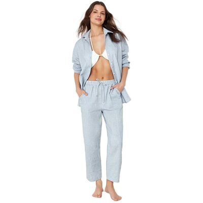 Inny producent TRENDYOL KOMPLET DAMSKI KOSZULA I SPODNIE NIEBIESKIE LEN LOOK 38 5EA* Inny producent TRENDYOL KOMPLET DAMSKI KOSZULA I SPODNIE NIEBIESKIE LEN LOOK 38 5EA*