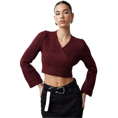 Inny producent TRENDYOL KRÓTKI SWETER DAMSKI Z PRĄŻKOWANEJ DZIANINY Z DEKOLTEM V L 5EA* Inny producent TRENDYOL KRÓTKI SWETER DAMSKI Z PRĄŻKOWANEJ DZIANINY Z DEKOLTEM V L 5EA*