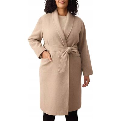 Inny producent TRENDYOL PŁASZCZ PLUS SIZE KLASYCZNY BEŻOWY 46 7AA Inny producent TRENDYOL PŁASZCZ PLUS SIZE KLASYCZNY BEŻOWY 46 7AA