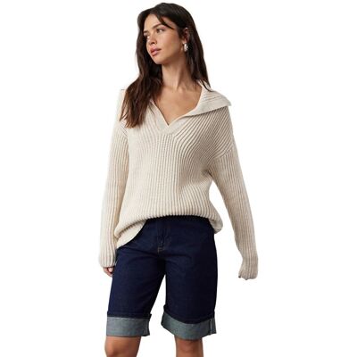 Inny producent TRENDYOL SWETER DAMSKI BEŻOWY Z DEKOLTEM V I FAKTURĄ PRĄŻKOWANĄ M 5EA* Inny producent TRENDYOL SWETER DAMSKI BEŻOWY Z DEKOLTEM V I FAKTURĄ PRĄŻKOWANĄ M 5EA*