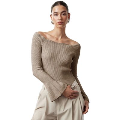 Inny producent TRENDYOL SWETER DAMSKI BEŻOWY Z FALBANĄ NA RĘKAWACH S 5EA* Inny producent TRENDYOL SWETER DAMSKI BEŻOWY Z FALBANĄ NA RĘKAWACH S 5EA*