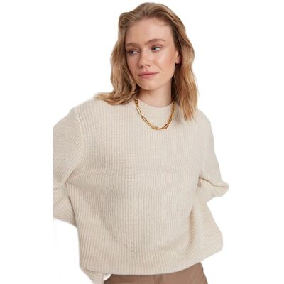 Inny producent TRENDYOL SWETER DAMSKI BEŻOWY Z GOLFEM I FAKTURĄ L 5EA* Inny producent TRENDYOL SWETER DAMSKI BEŻOWY Z GOLFEM I FAKTURĄ L 5EA*